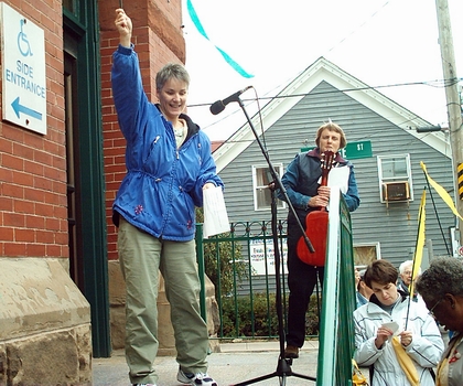 World March of Women action in Antigonish, Nova Scotia 