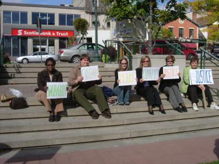 A rally at Towne Centre in Oakville