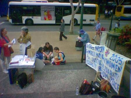 WILPF in action in King George Square on Monday